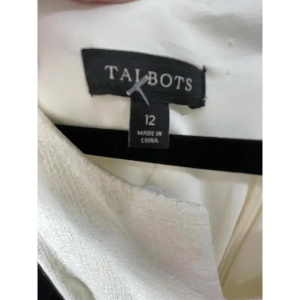 Talbots Textured Sheath Dress Women's Colorblock Cotton Sleeveless Sz 12